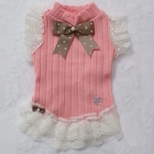 Vestitino rosa pesca/bianco