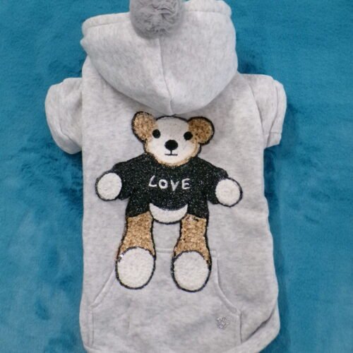 Felpa grigia con orsacchiotto