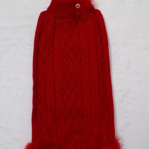 Maglioncino rosso con piumaggio