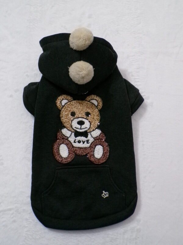 Felpa grigio scuro con pom pom