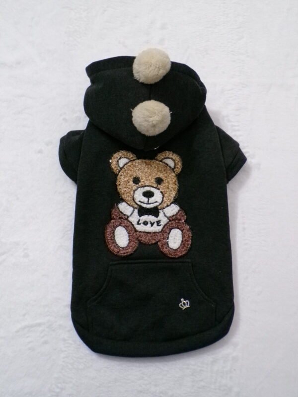 Felpa grigio scuro con pom pom