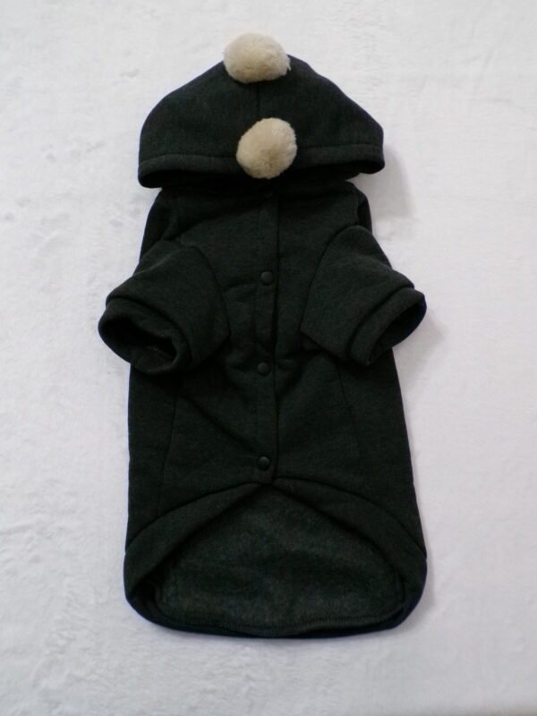 Felpa grigio scuro con pom pom