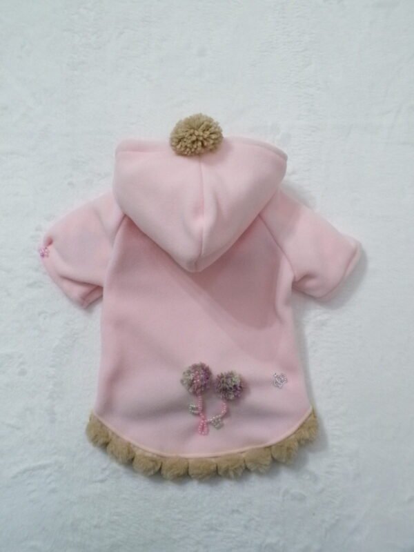 Cappottino rosa con pom pom